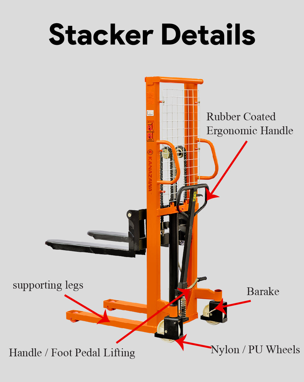 Manual Stacker 2 Ton - 5.5 Feet Lifting