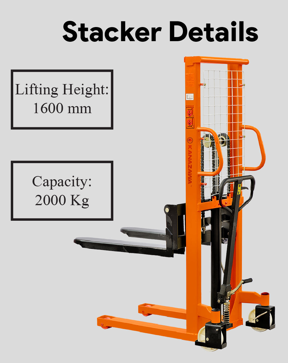 Manual Stacker 2 Ton - 5.5 Feet Lifting