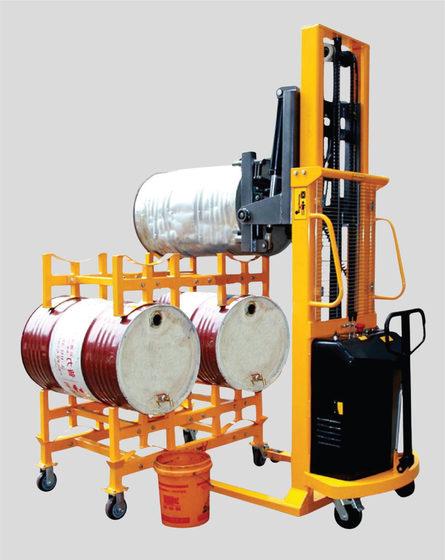 Hydraulic Rotation & Electric Clamping Drum Stacker