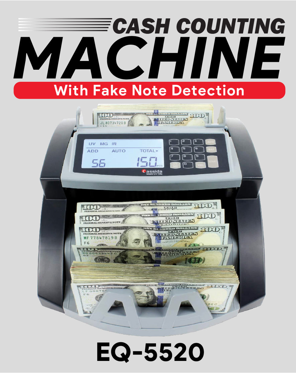 Cassida USA Cash Counting Machine. Model 5520