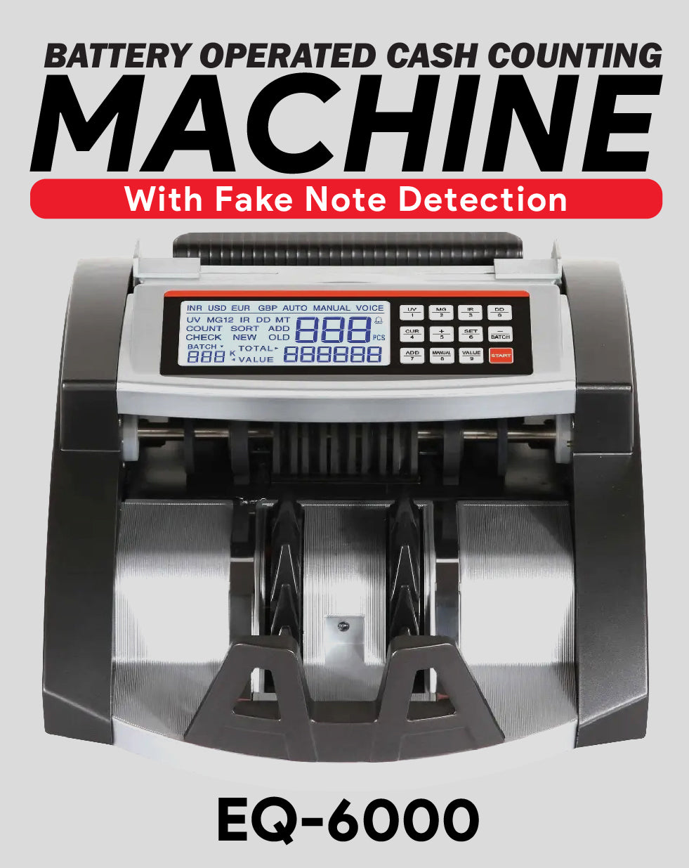 Battery Operated Cash Counting Machine EQ-6000