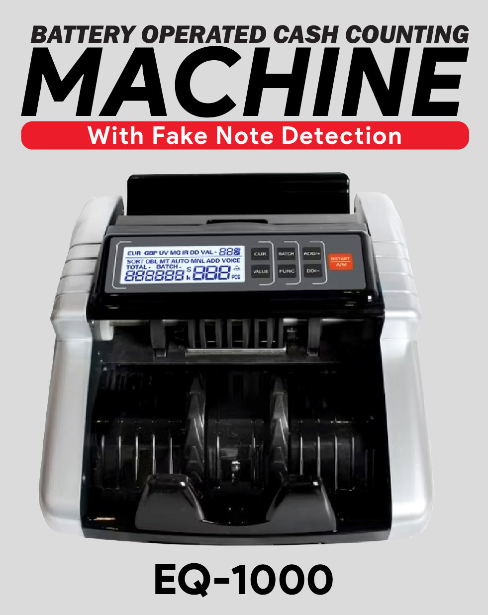 Battery Operated Cash Counting Machine EQ-1000