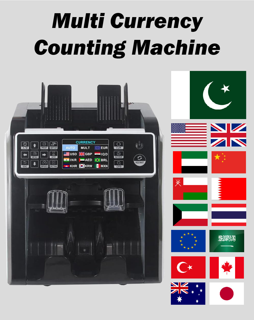Multi-Currency Value Counting and Sorting Machine EQ-950