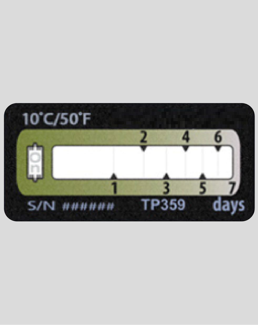 Temperature Indicator Label +10°C. 7 Days Run-Out