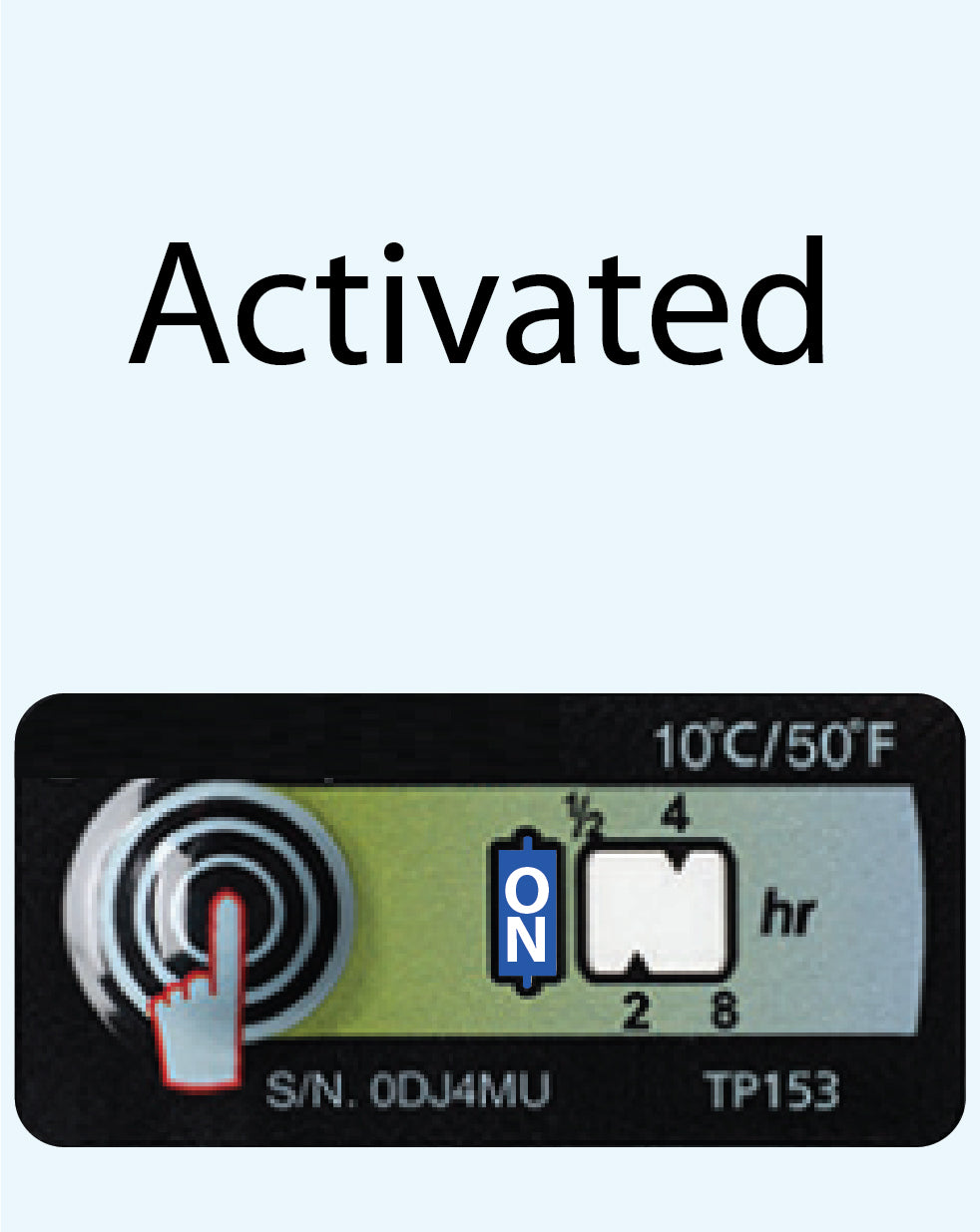 Temperature Indicator Label +10°C 8 Hours Run-Out