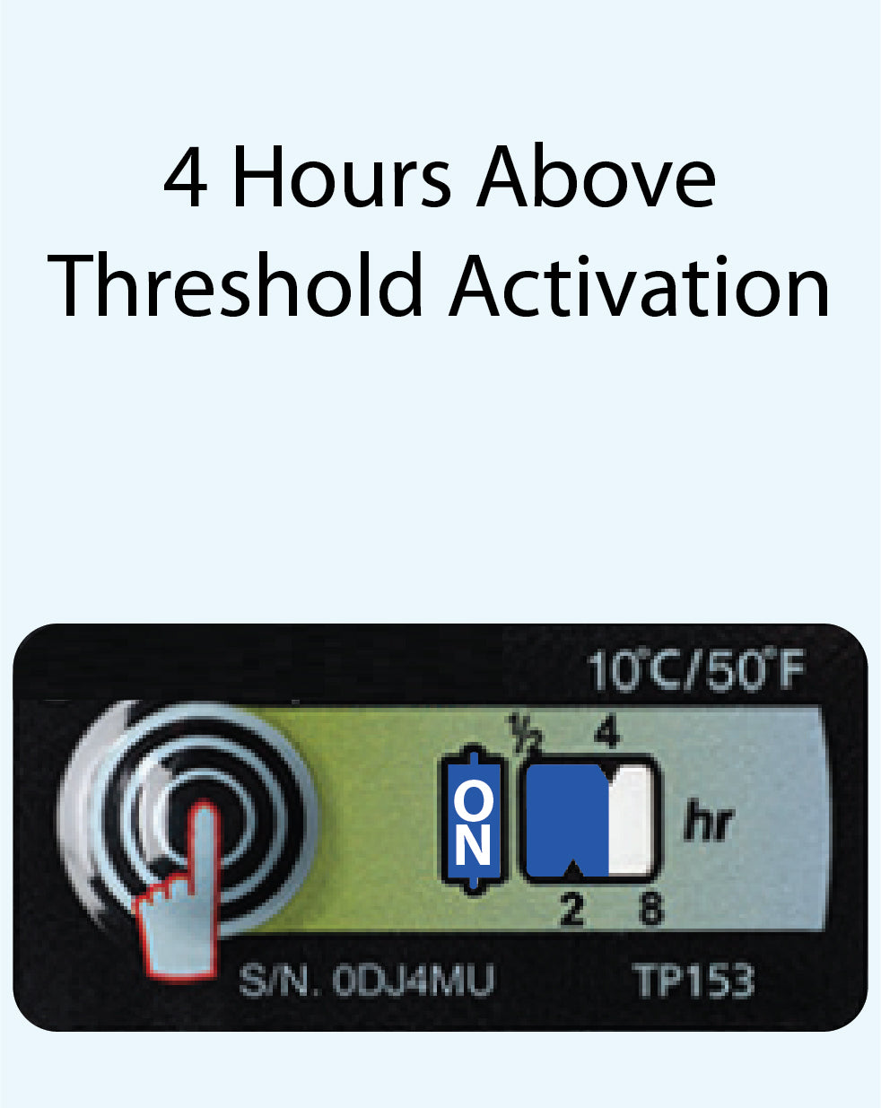 Temperature Indicator Label +10°C 8 Hours Run-Out