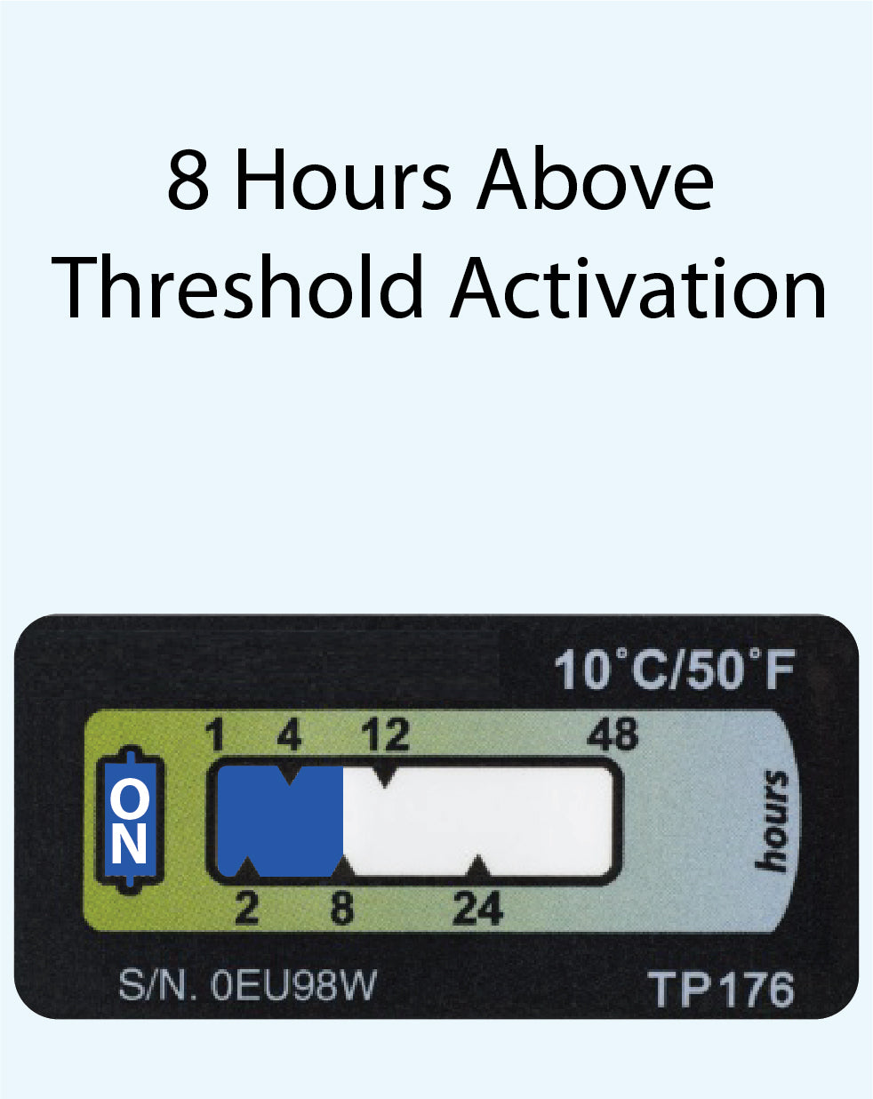 Temperature Indicator Label +10°C. 48 Hours Run-Out