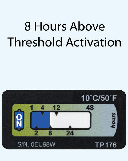 Temperature Indicator Label +10°C. 48 Hours Run-Out