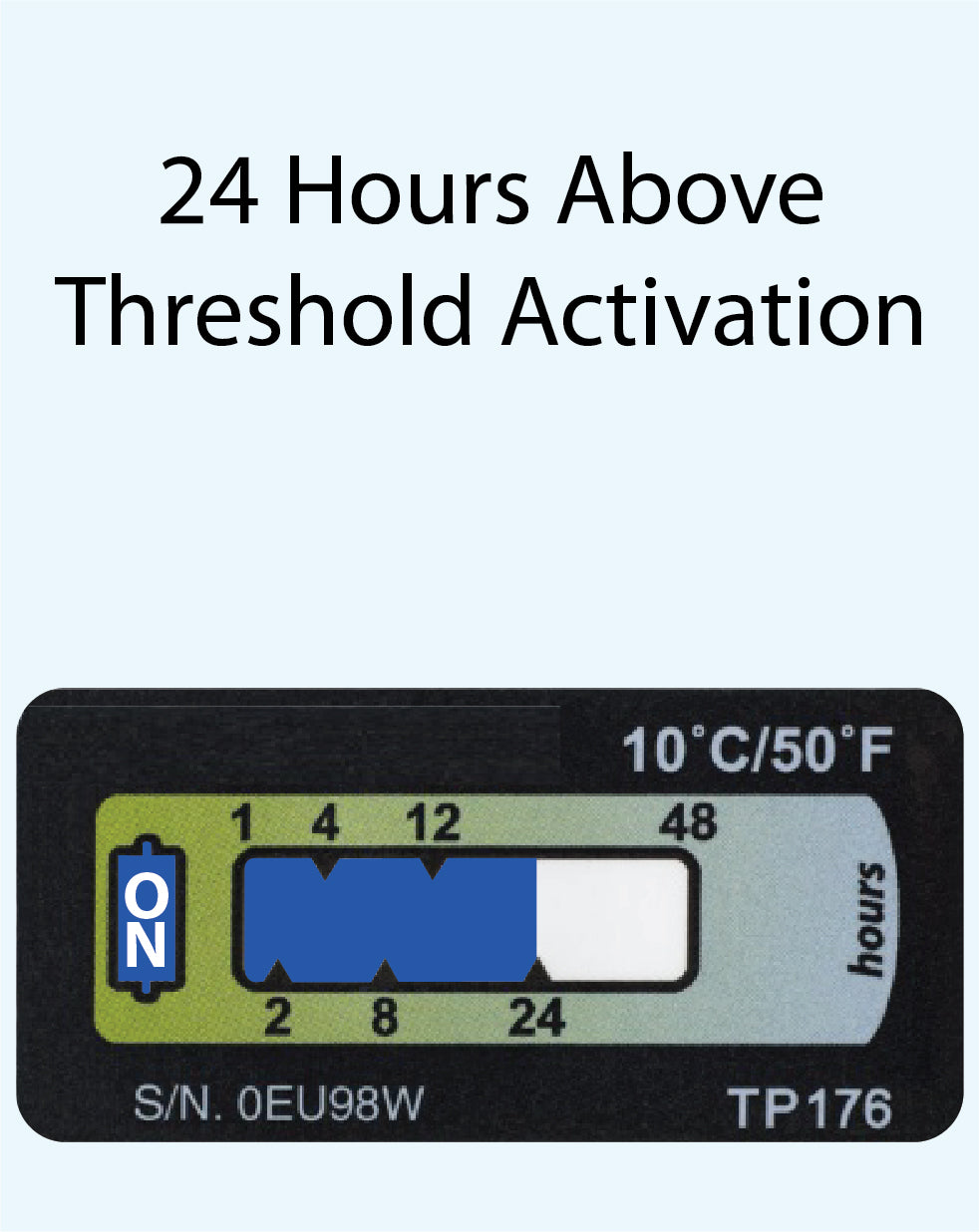 Temperature Indicator Label +10°C. 48 Hours Run-Out