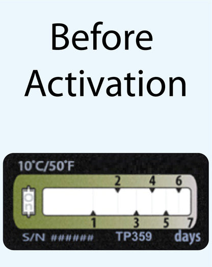 Temperature Indicator Label +10°C. 7 Days Run-Out