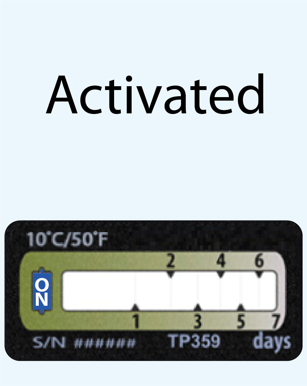 Temperature Indicator Label +10°C. 7 Days Run-Out