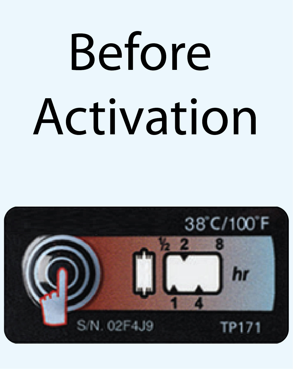 Temperature Indicator Label 38°C / 100°F