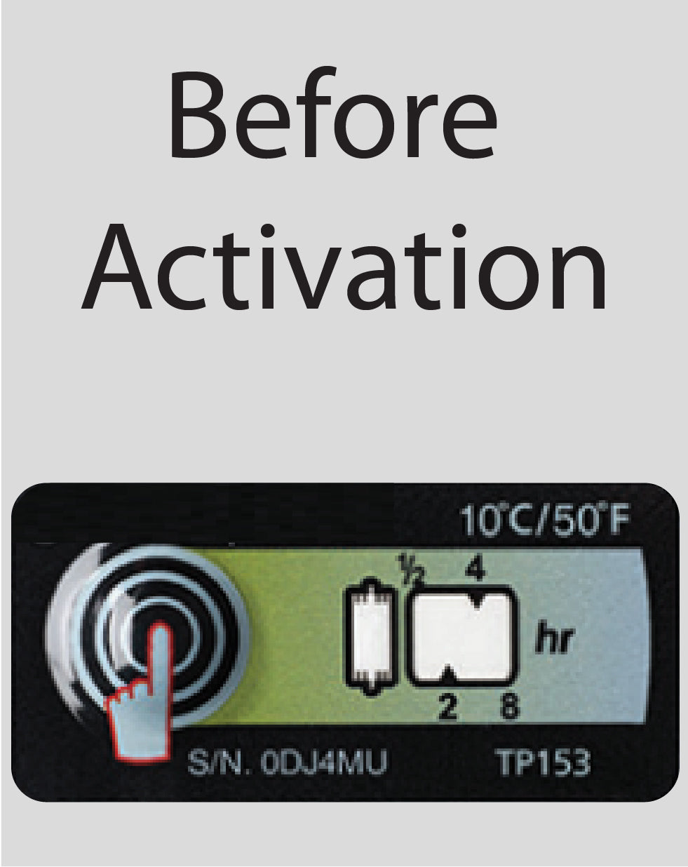 Temperature Indicator Label +10°C 8 Hours Run-Out