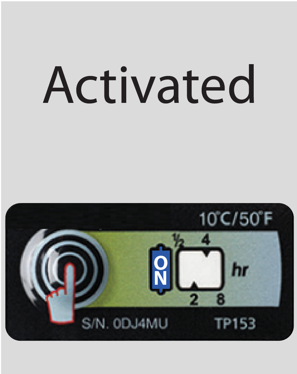 Temperature Indicator Label +10°C 8 Hours Run-Out