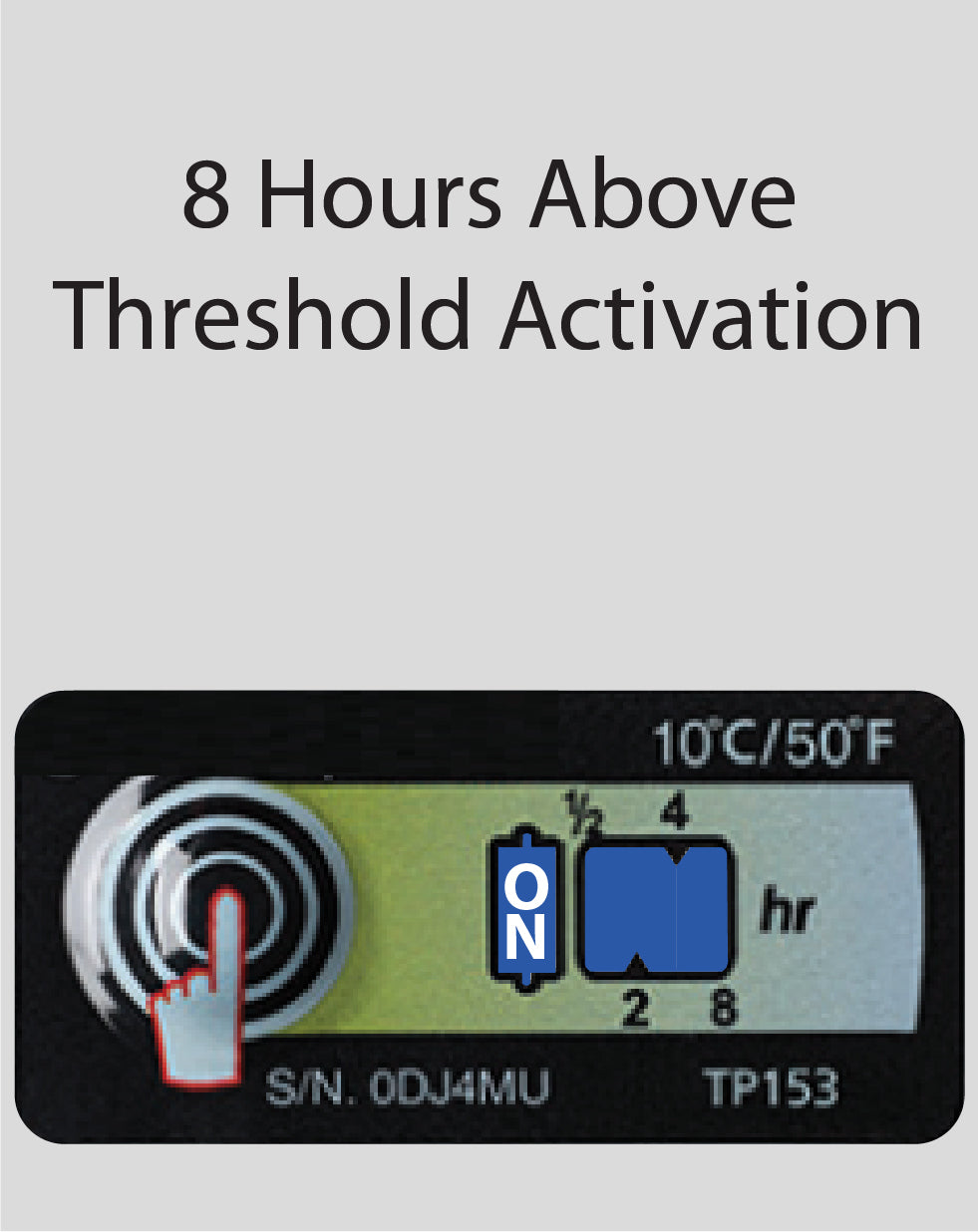 Temperature Indicator Label +10°C 8 Hours Run-Out