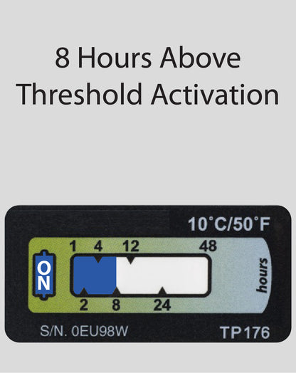 Temperature Indicator Label +10°C. 48 Hours Run-Out