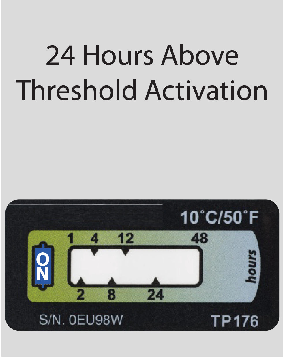 Temperature Indicator Label +10°C. 48 Hours Run-Out