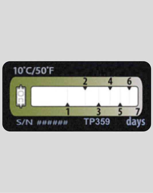 Temperature Indicator Label +10°C. 7 Days Run-Out