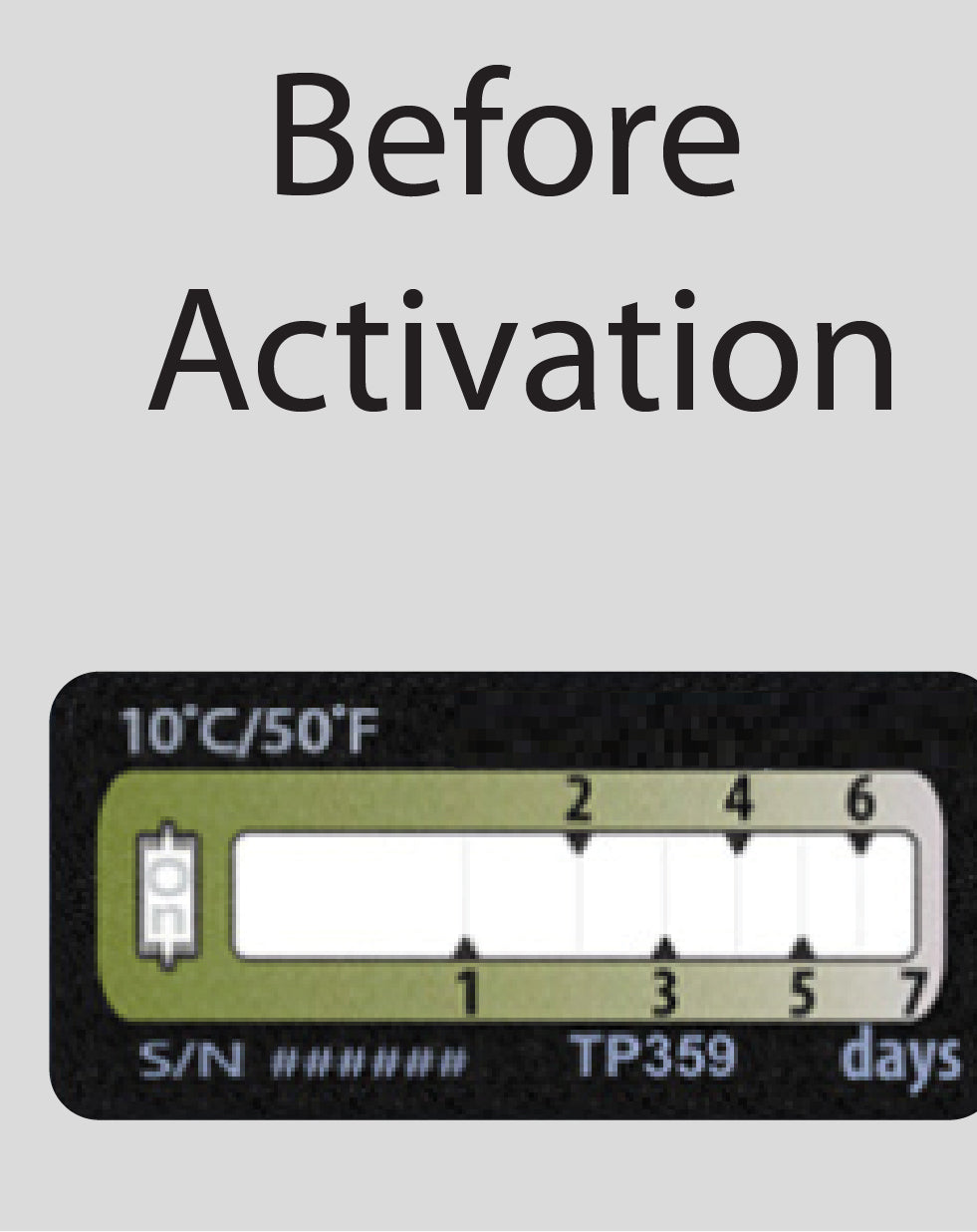 Temperature Indicator Label +10°C. 7 Days Run-Out