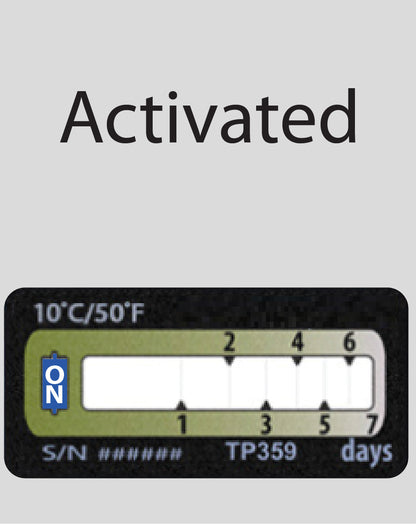 Temperature Indicator Label +10°C. 7 Days Run-Out