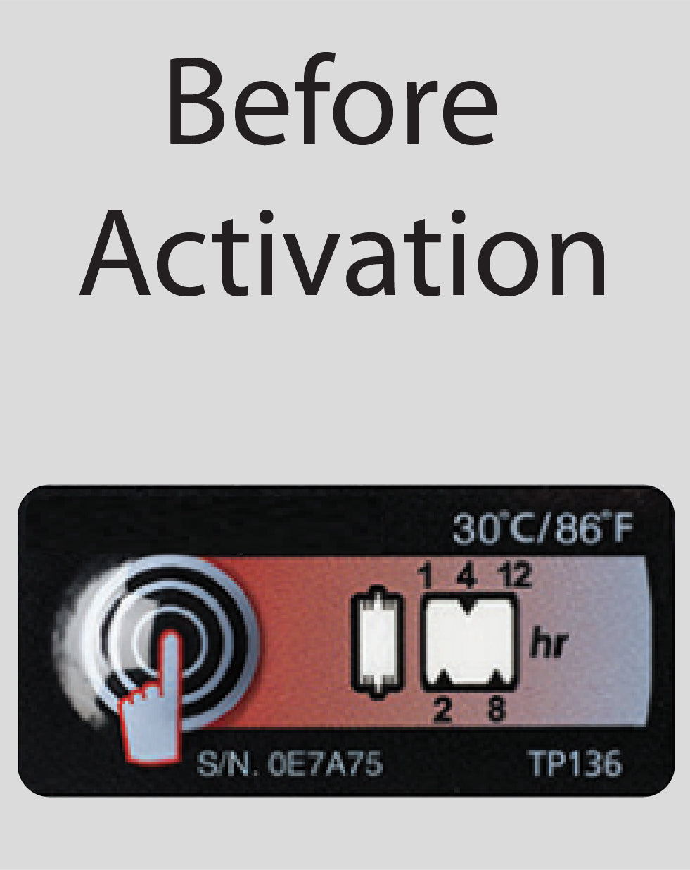 Temperature Indicator Label 30°C / 86°F