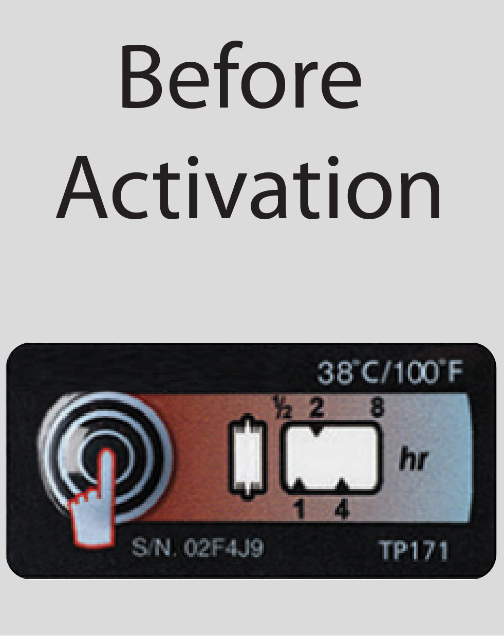 Temperature Indicator Label 38°C / 100°F