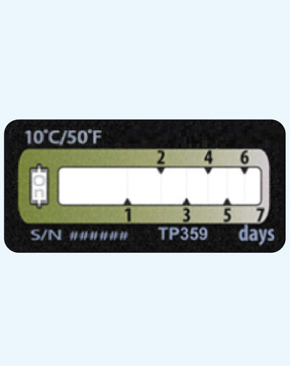 Temperature Indicator Label +10°C. 7 Days Run-Out